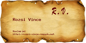 Rozsi Vince névjegykártya